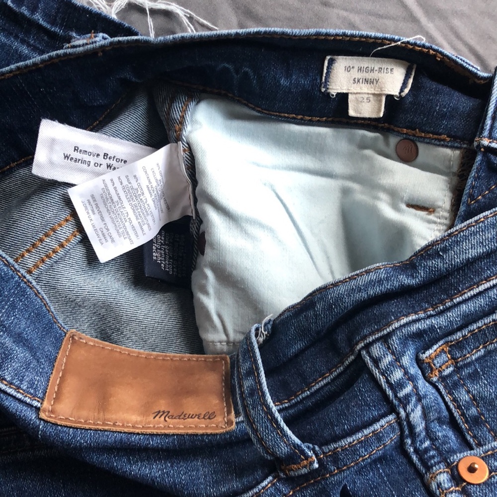 Madewell 10" High-Rise Skinny Jeans: Drop-Hem Edition Sz 25 - Picture 10 of 14